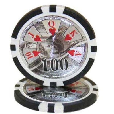 Picture of BENJAMIN FRANKLIN POKER CHIPS  14gr /100$ (roll of 25pcs)