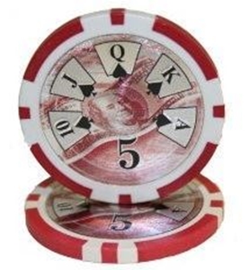 Picture of BENJAMIN FRANKLIN POKER CHIPS  14gr /5$ (roll of 25pcs)