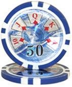Picture of BENJAMIN FRANKLIN POKER CHIPS  14gr /50$ (roll of 25pcs)