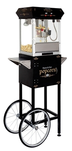 Image de Machine à popcorn GOLDEN 4 oz avec chariot NOIRE