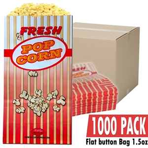 Picture of 70051 Box of 1000 paper popcorn bags 1.5 oz Bullseye ( Flat bottom )