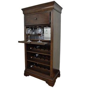 Image de BRCB2 CAP | BAR CABINET W/ WINE RACK - CAPPUCCINO