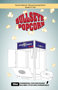 Picture of Instruction Manual for Popcorn machine 20oz