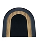 Close-up of black oval poker table top edge and playing surface