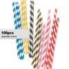 Picture of 72012 - Pack of 100 Biodegradable Paper Straws in Assorted Colors