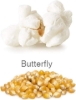 Butterfly popcorn - popped and kernels