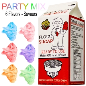 Picture of 72026 - Party Mix Box of 6 X 3.25 lbs Cotton Candy Floss Sugar