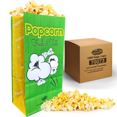Image sur 1000 Sacs à popcorn avec fond plat 3oz